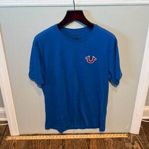 True Religion Buddha Logo Crew Graphic Short-Sleeve T-Shirt Blue Mens Size XL